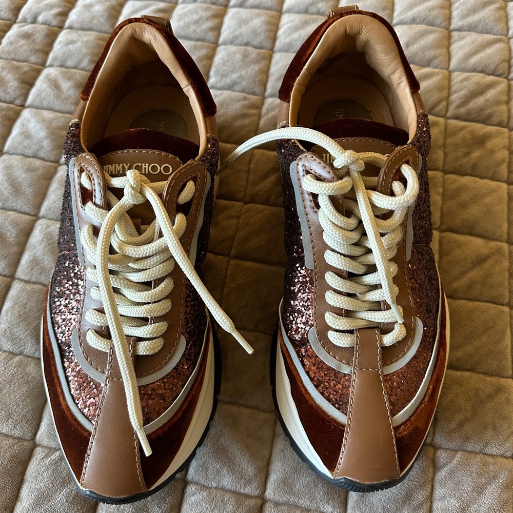Jimmy Choo “Raine” glitters sneakers